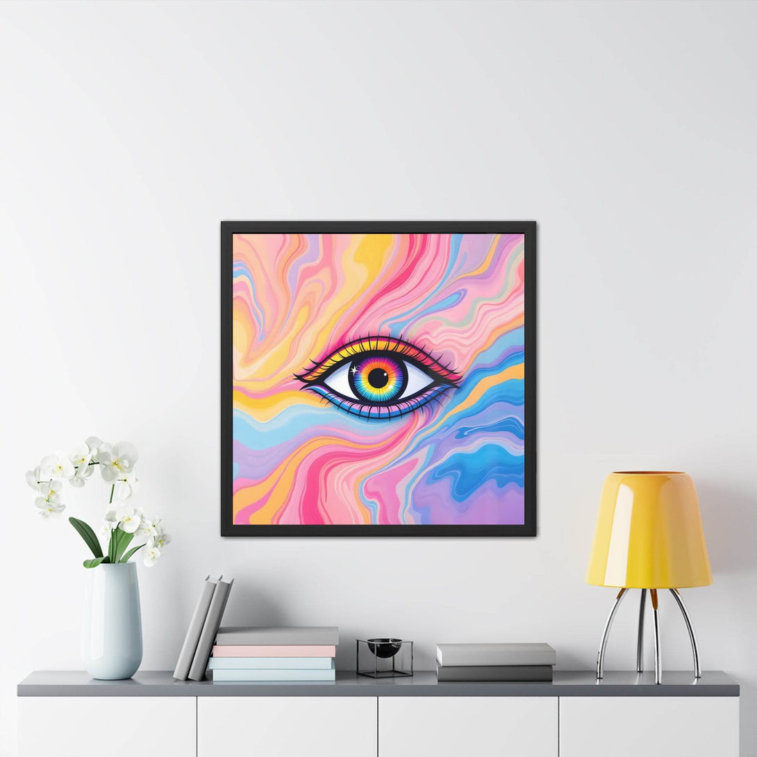 PsEyeFlow #17 - Visionary Glow. ( wood Framed semi-gloss coated paper ) - Highdellic