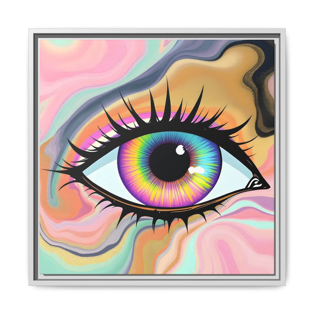 PsEyeFlow #7 - Cosmic Gaze. ( Colorful Framed Matte Canvas Decor ) - Highdellic