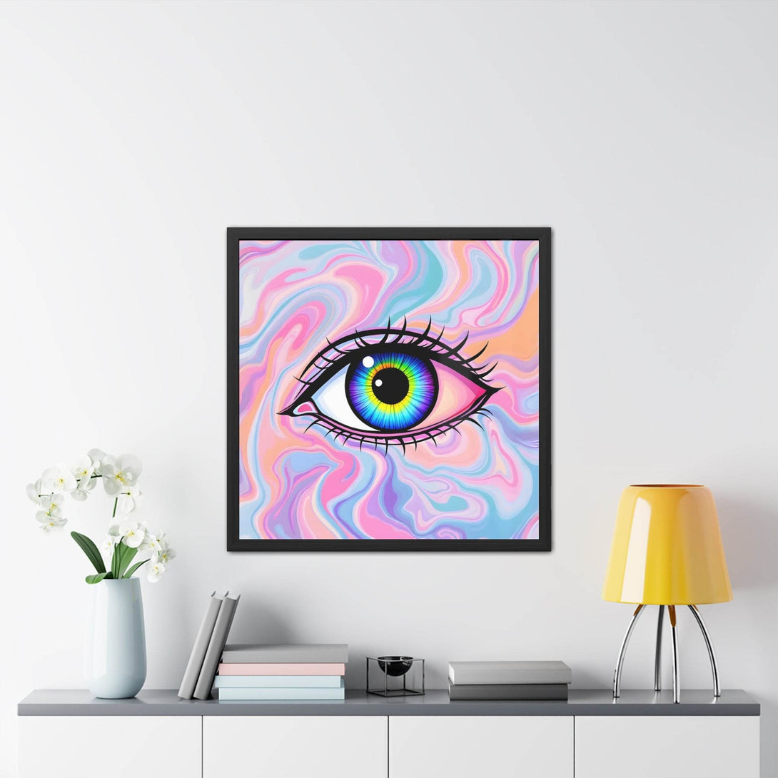 PsEyeFlow #3 – Vivid Mirage. ( wood Framed semi-gloss coated paper ) - Highdellic