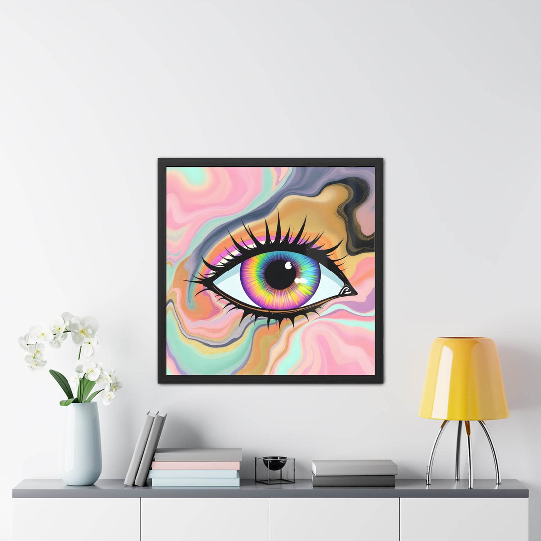 PsEyeFlow #7 - Cosmic Gaze. ( wood Framed semi-gloss coated paper ) - Highdellic