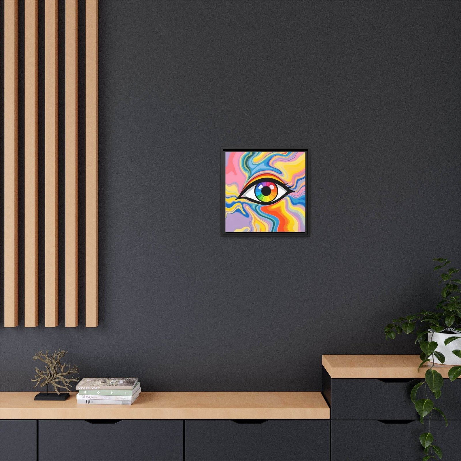 PsEyeFlow #27 - Spectrum Drift. (Matte Canvas, Framed (Multi-color)) - Highdellic