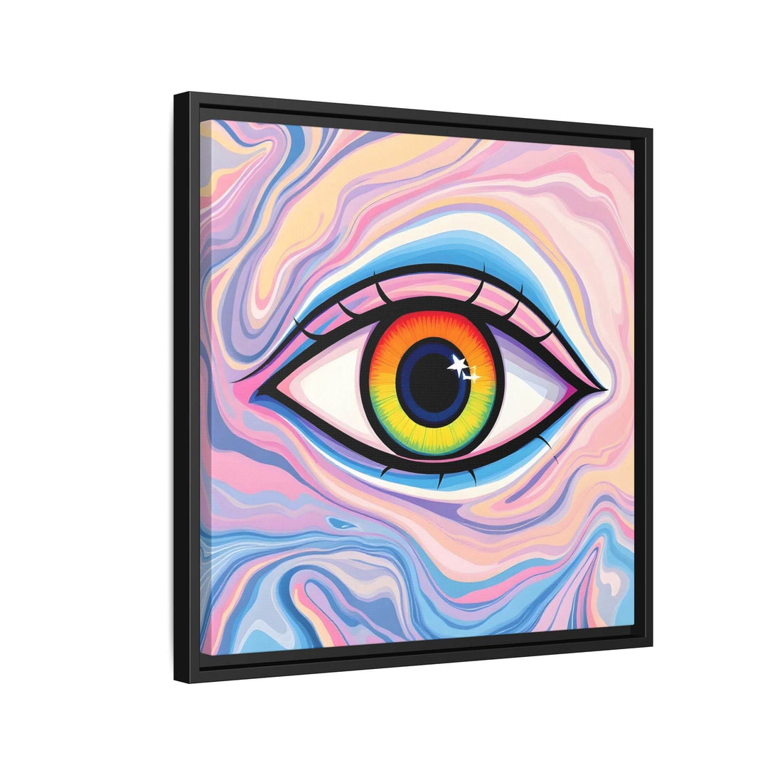 PsEyeFlow #9 - Celestial Stare. ( Colorful Framed Matte Canvas Decor ) - Highdellic