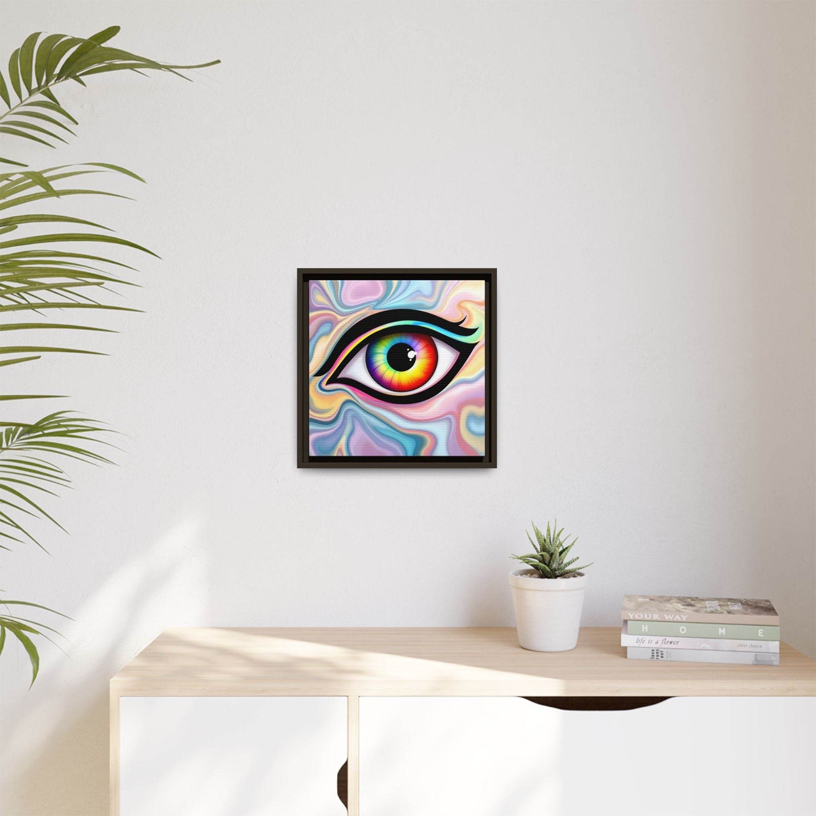 PsEyeFlow #24 - Prism Reflection (Square Matte Canvas, Framed (Multi-color)) - Highdellic