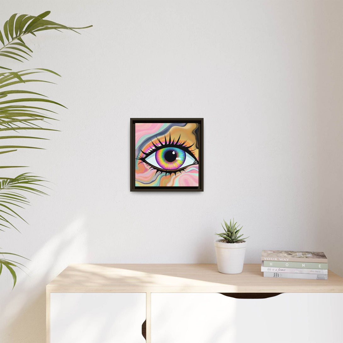 PsEyeFlow #7 - Cosmic Gaze. ( Colorful Framed Matte Canvas Decor ) - Highdellic