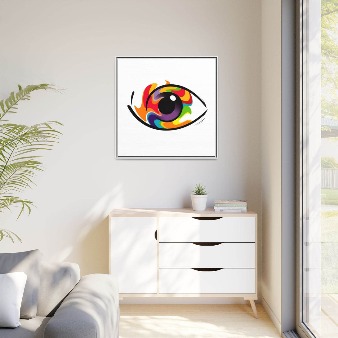 PsEyeGo 3 – Chromatic Flame on Framed Matte Canvas (Multi-color) - Highdellic