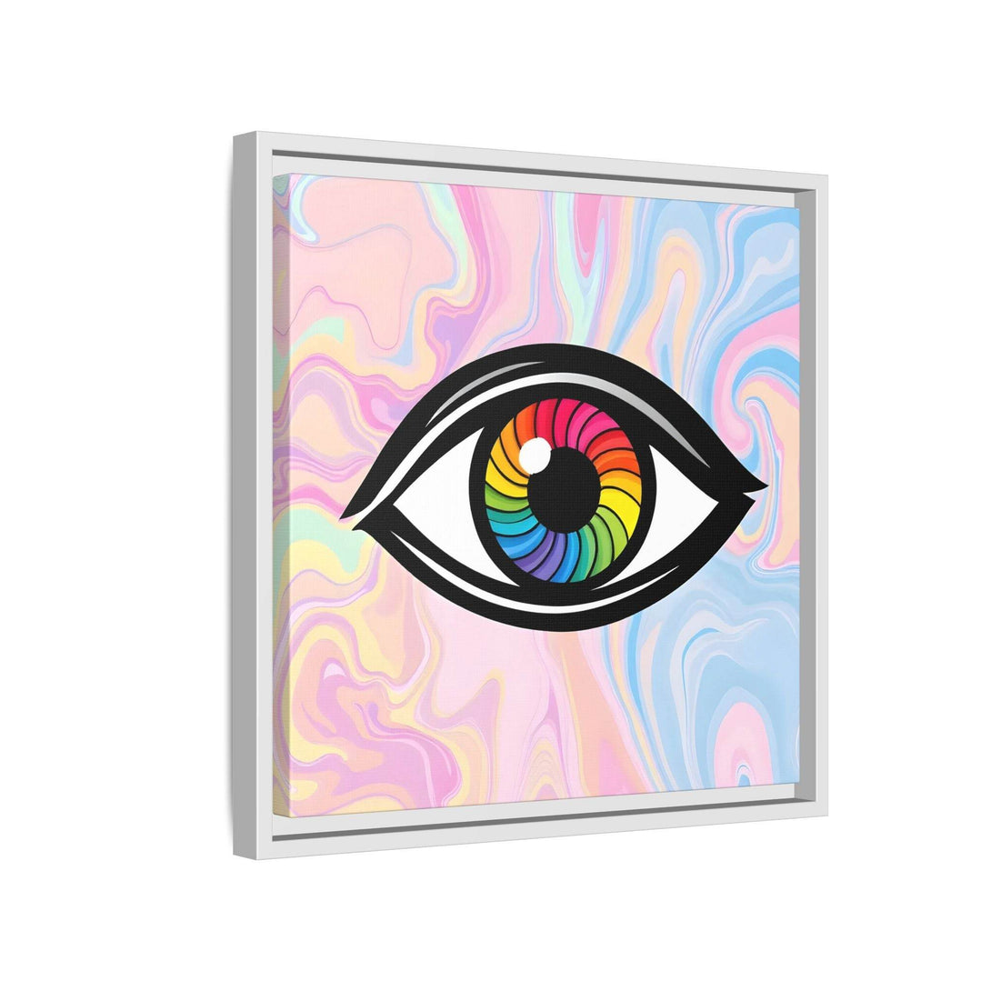 PsEyeFlow #10 - Hypnotic Spectrum. ( Colorful Framed Matte Canvas Decor ) - Highdellic