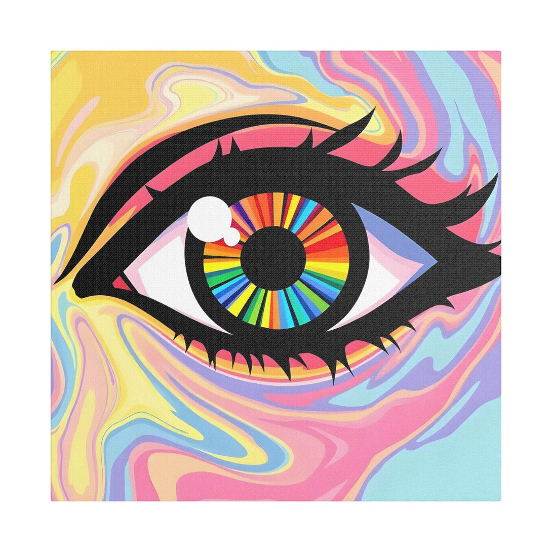 PsEyeFlow #12 - Prismatic Glimpse. (Satin Canvas, Stretched) - Highdellic