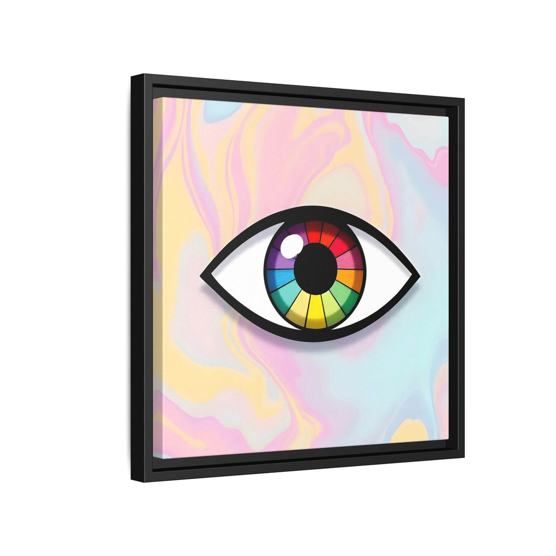 PsEyeFlow 5 - Prism Stare. ( Colorful Framed Matte Canvas Decor ) - Highdellic