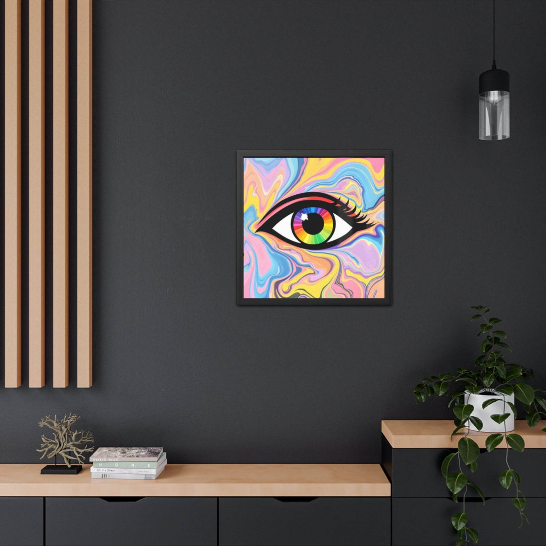 PsEyeFlow #16 - Spectrum Pulse. ( wood Framed semi-gloss coated paper ) - Highdellic