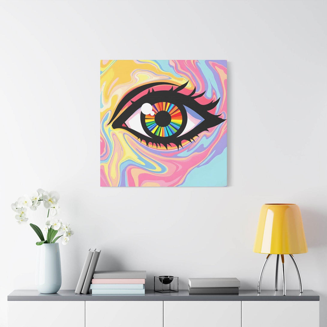 PsEyeFlow #12 - Prismatic Glimpse. (Satin Canvas, Stretched) - Highdellic