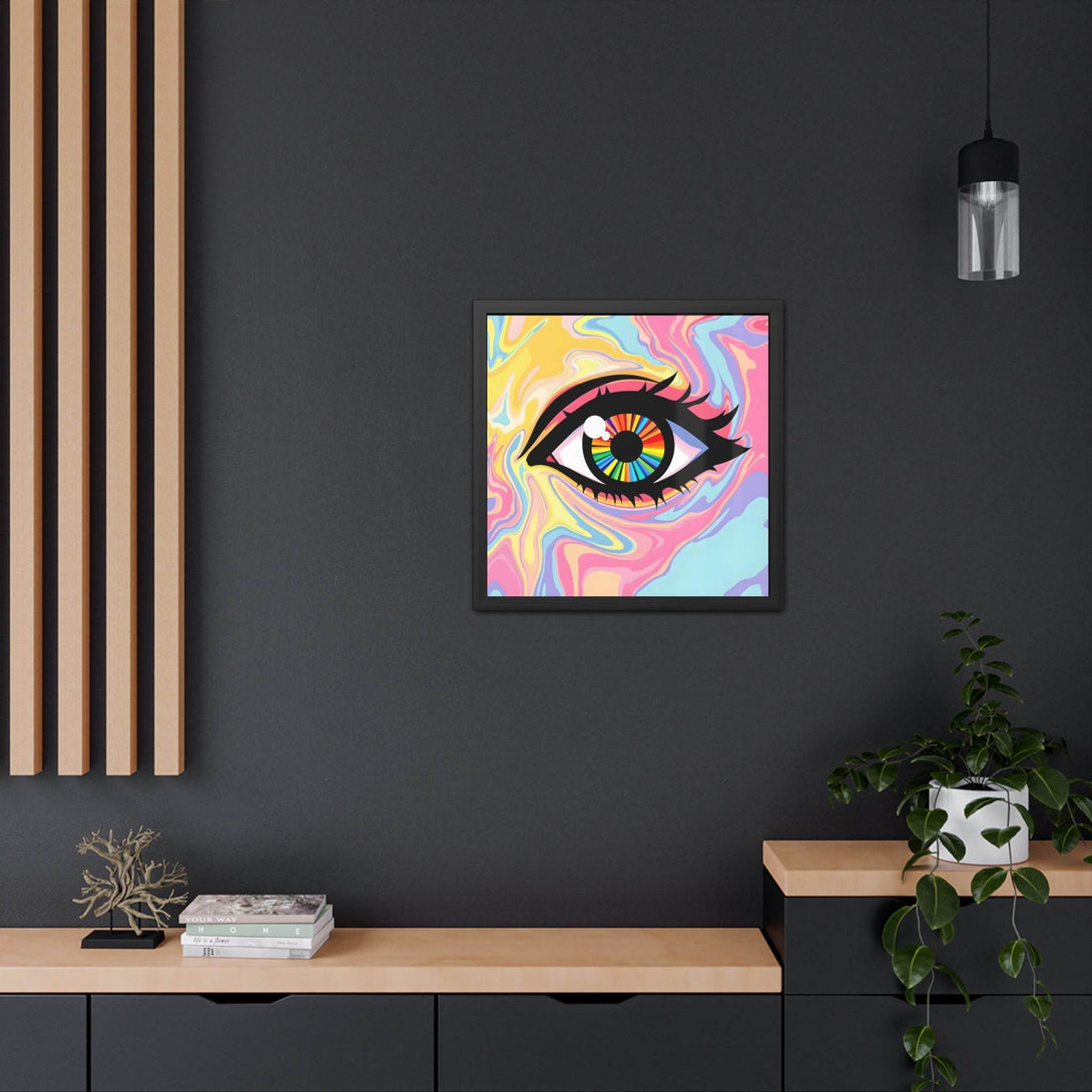 PsEyeFlow #12 - Prismatic Glimpse. ( wood Framed semi-gloss coated paper ) - Highdellic