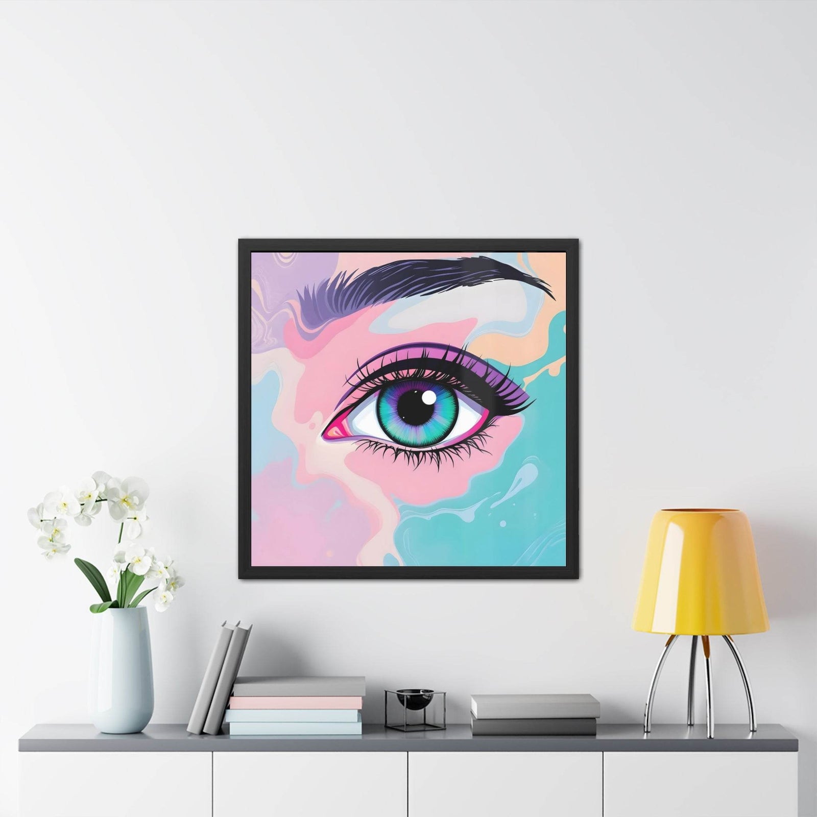 PsEyeFlow #2 – Lucid Gaze. ( wood Framed semi-gloss coated paper ) - Highdellic