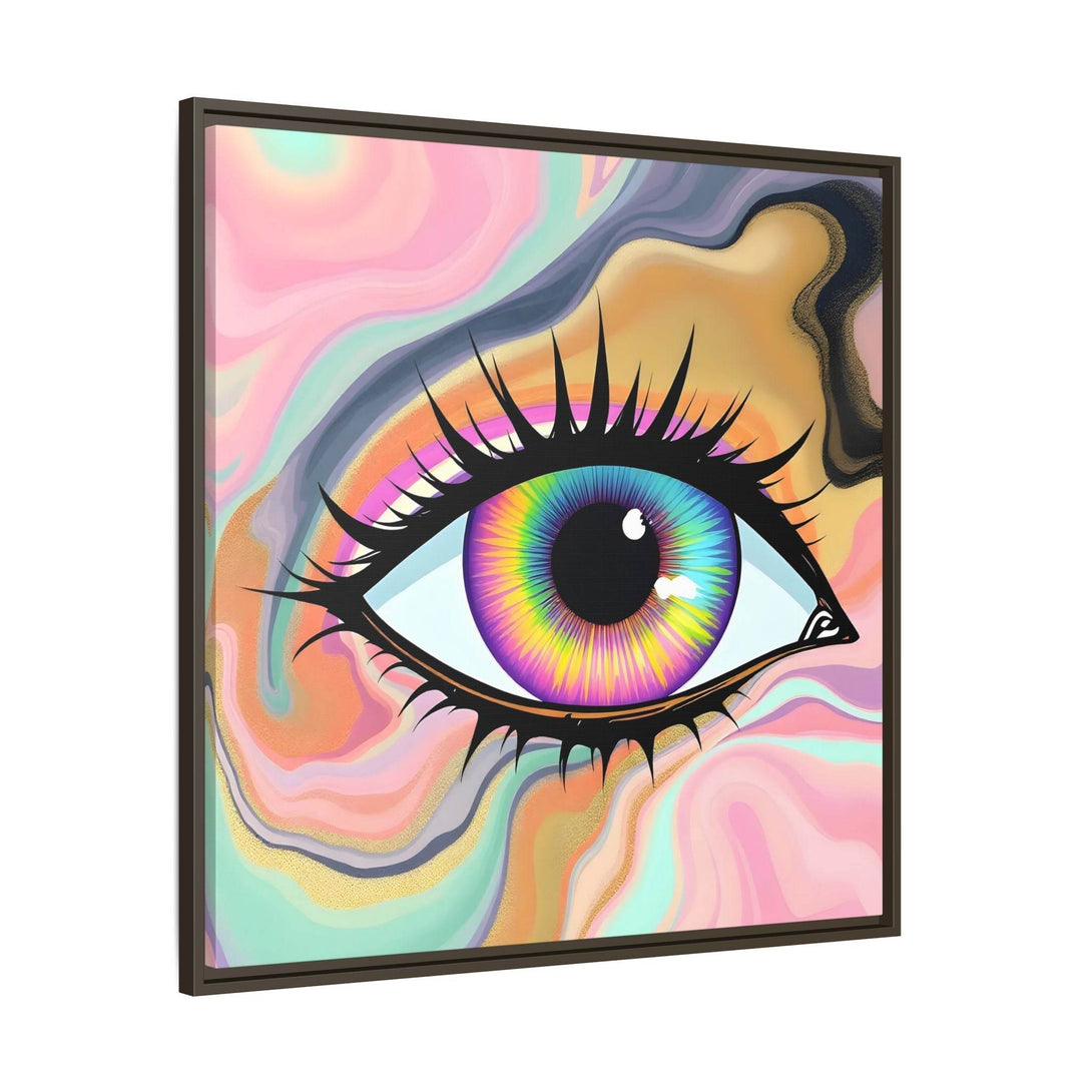 PsEyeFlow #7 - Cosmic Gaze. ( Colorful Framed Matte Canvas Decor ) - Highdellic