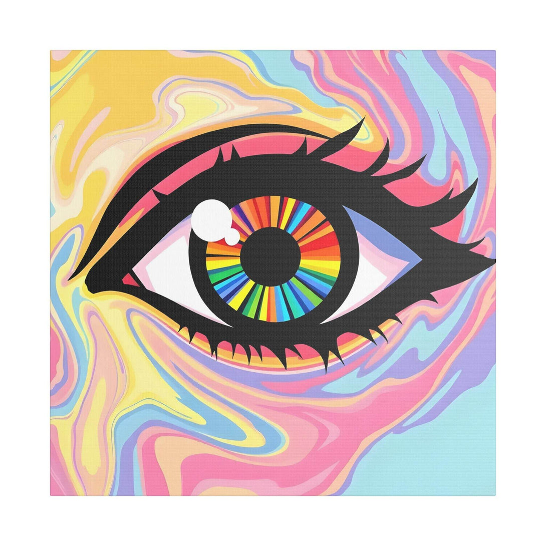 PsEyeFlow #12 - Prismatic Glimpse. (Satin Canvas, Stretched) - Highdellic