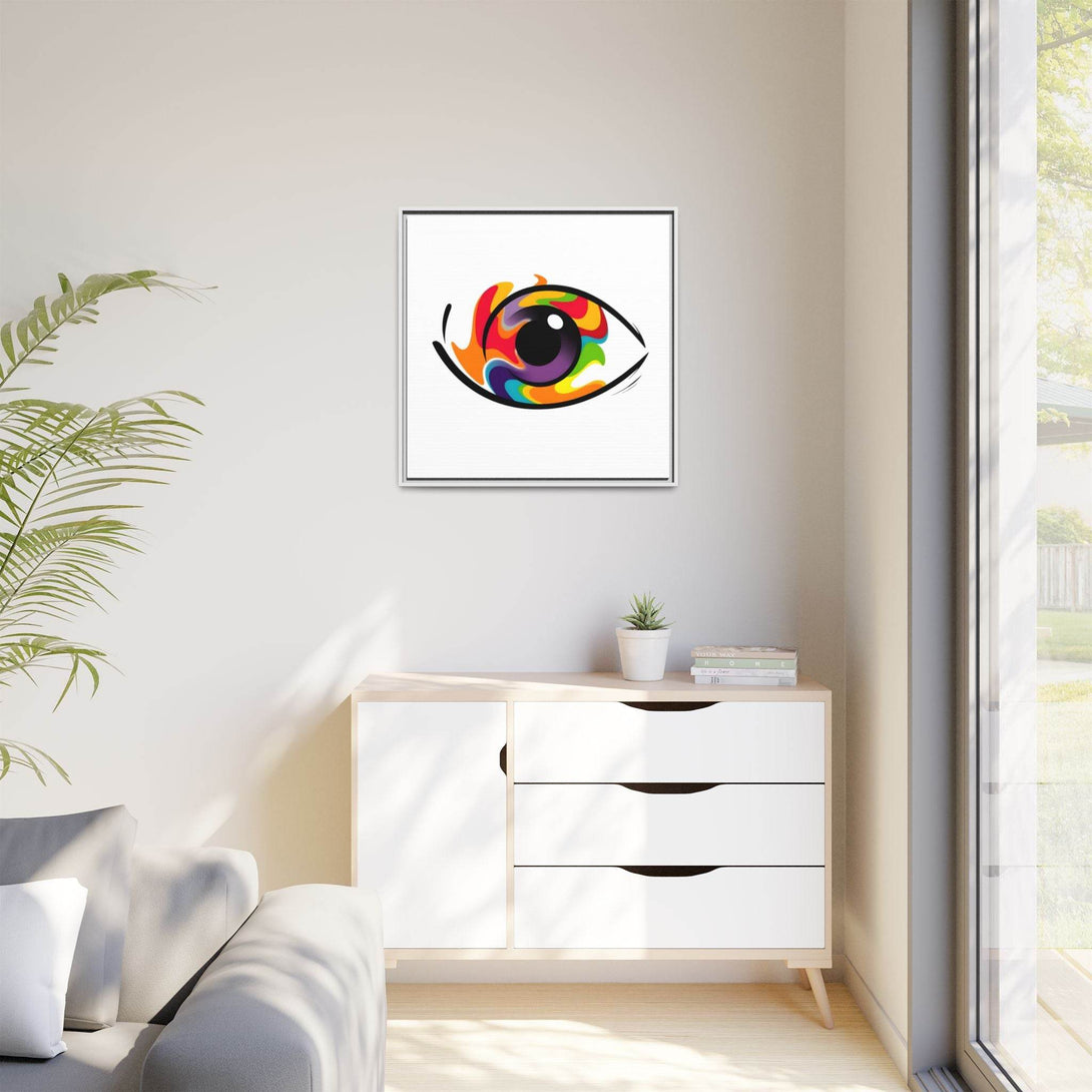 PsEyeGo 3 – Chromatic Flame on Framed Matte Canvas (Multi-color) - Highdellic