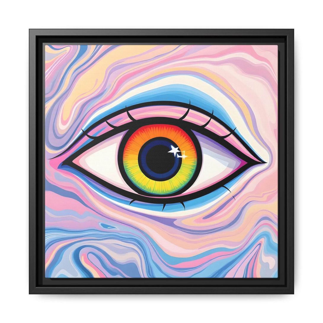 PsEyeFlow #9 - Celestial Stare. ( Colorful Framed Matte Canvas Decor ) - Highdellic