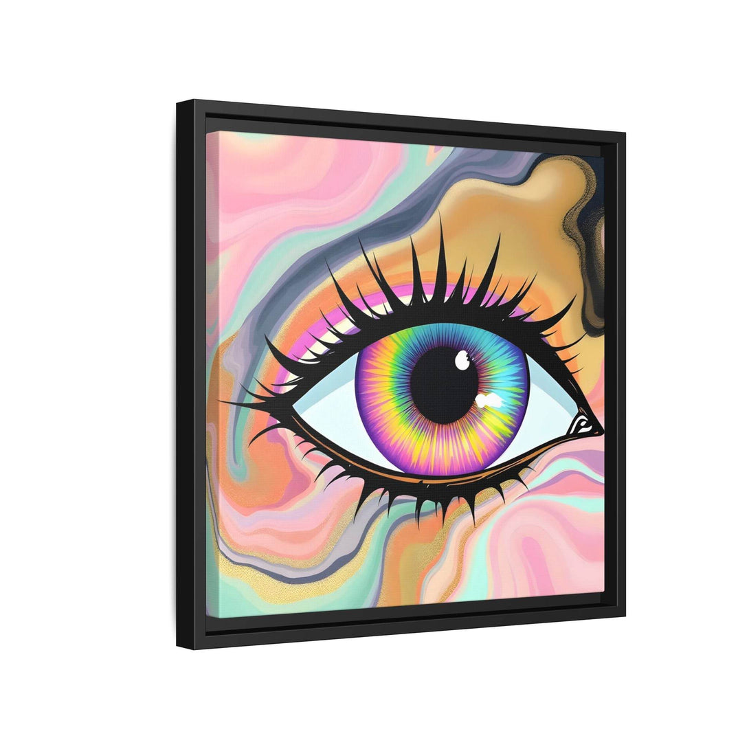 PsEyeFlow #7 - Cosmic Gaze. ( Colorful Framed Matte Canvas Decor ) - Highdellic
