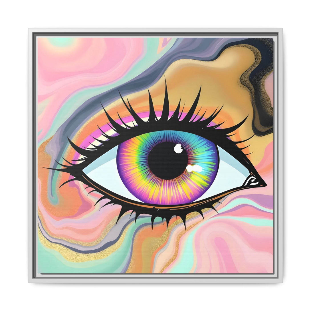 PsEyeFlow #7 - Cosmic Gaze. ( Colorful Framed Matte Canvas Decor ) - Highdellic