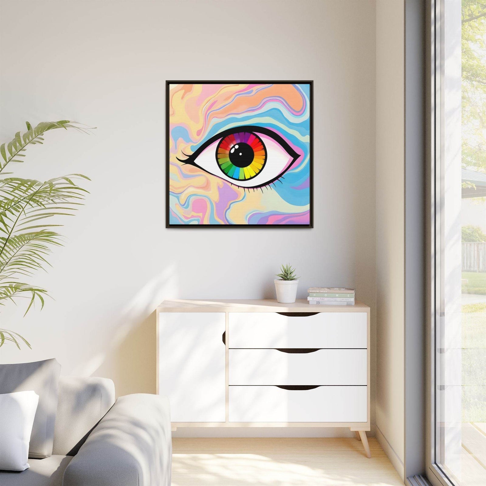 PsEyeFlow #1 – Prism Vision on Colour Framed Matte Canvas - Highdellic
