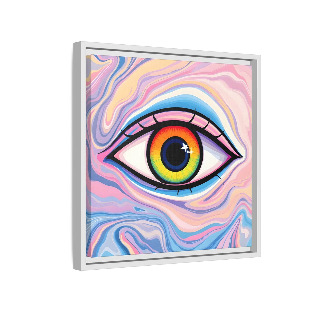 PsEyeFlow #9 - Celestial Stare. ( Colorful Framed Matte Canvas Decor ) - Highdellic