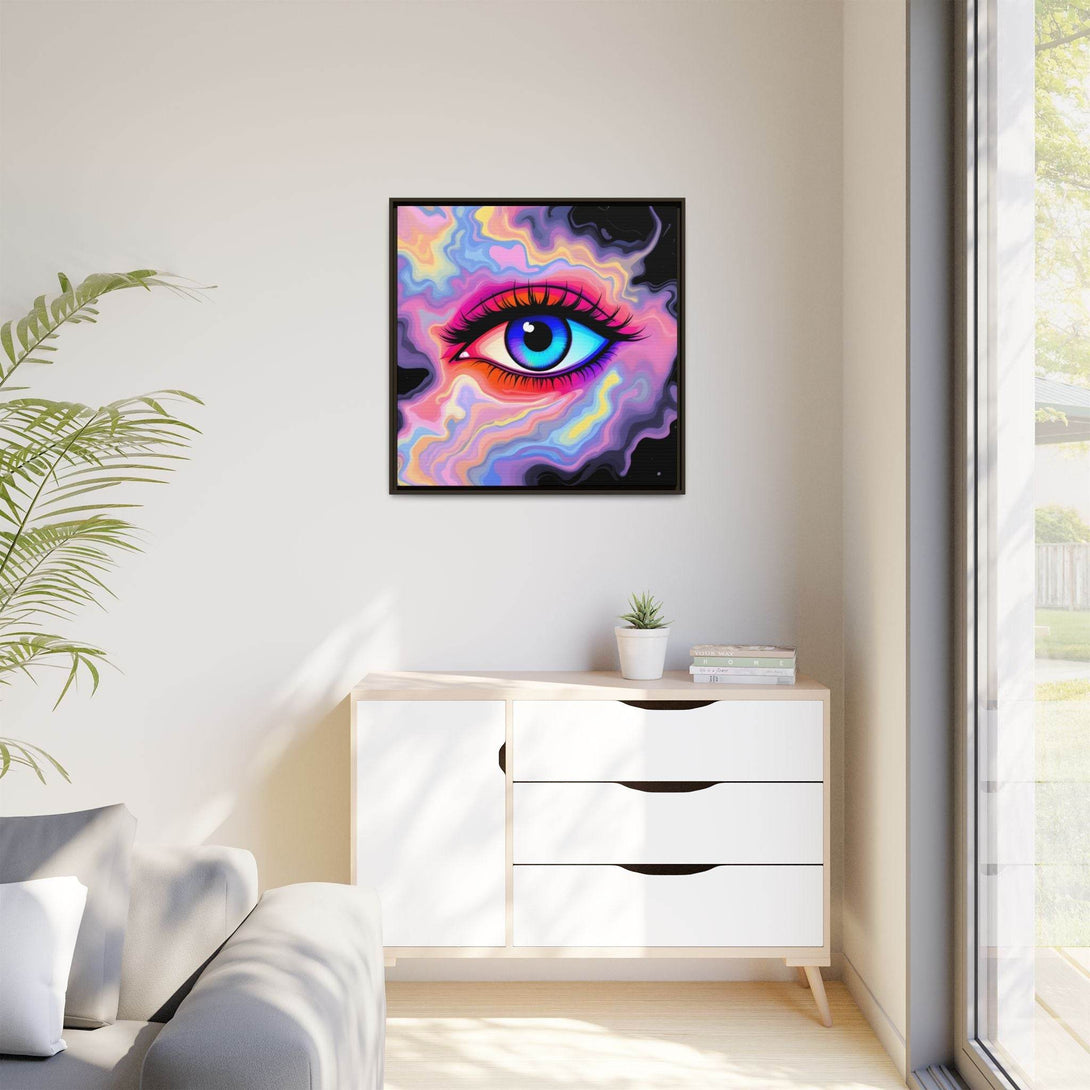 PsEyeFlow #23 - Nebula Gaze ( Colorful Framed Matte Canvas Decor ) - Highdellic