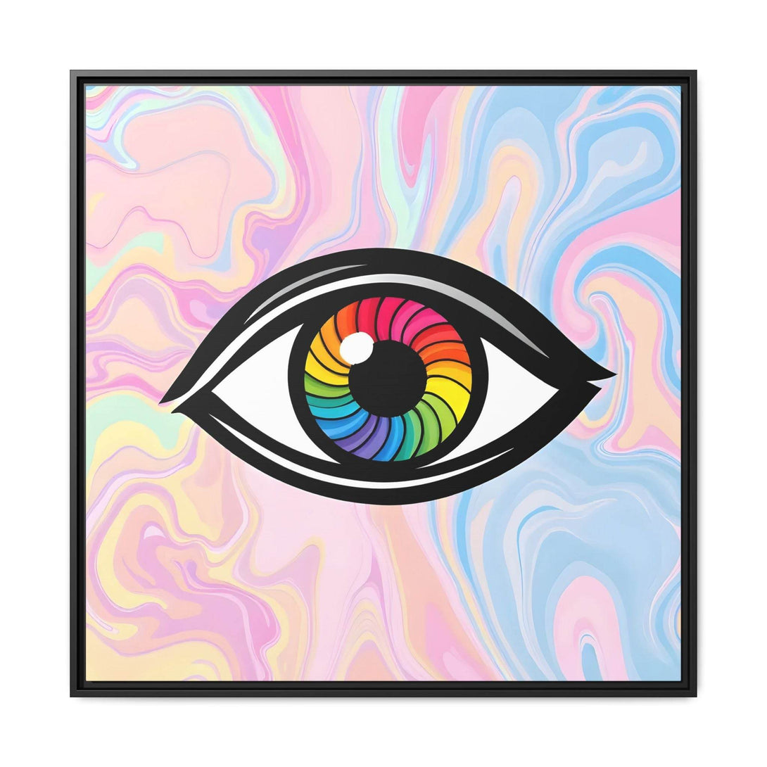 PsEyeFlow #10 - Hypnotic Spectrum. ( Colorful Framed Matte Canvas Decor ) - Highdellic