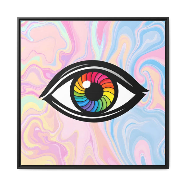 PsEyeFlow #10 - Hypnotic Spectrum. ( Colorful Framed Matte Canvas Decor ) - Highdellic