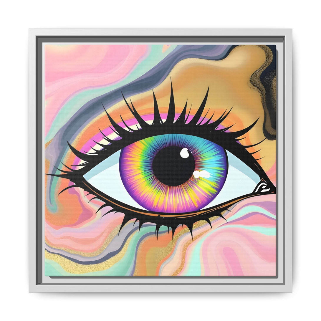 PsEyeFlow #7 - Cosmic Gaze. ( Colorful Framed Matte Canvas Decor ) - Highdellic