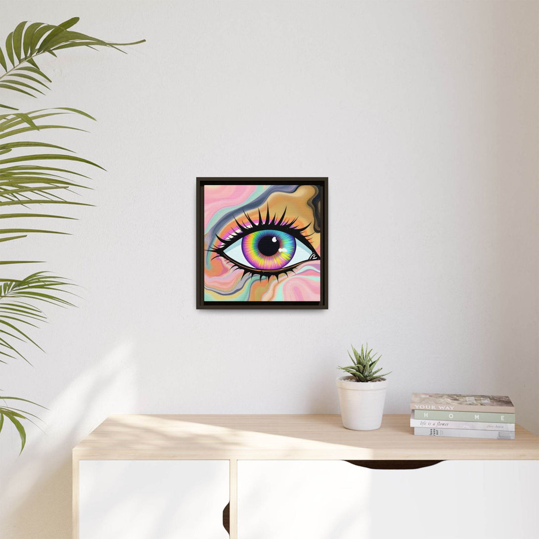 PsEyeFlow #7 - Cosmic Gaze. ( Colorful Framed Matte Canvas Decor ) - Highdellic
