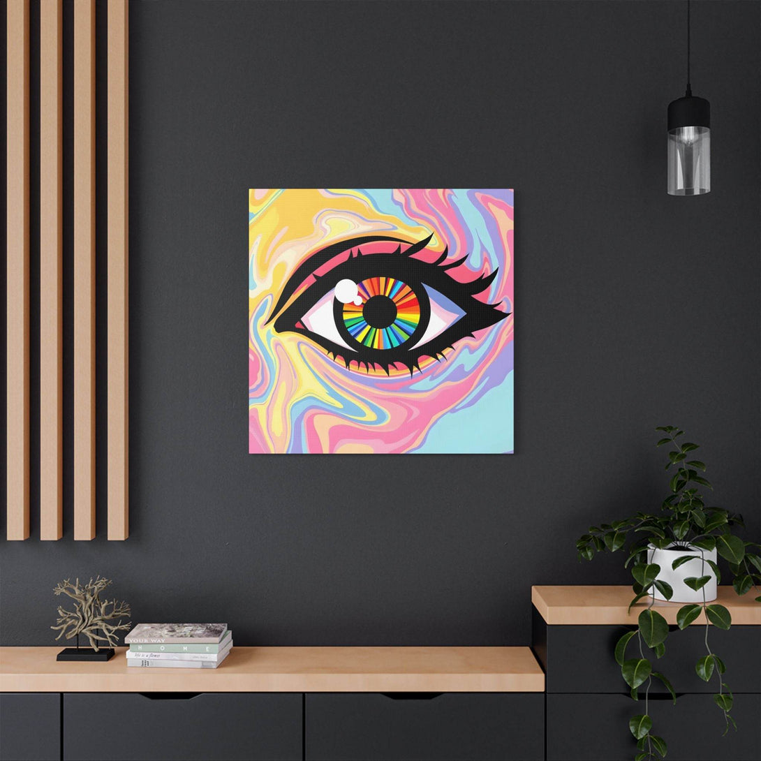 PsEyeFlow #12 - Prismatic Glimpse. (Satin Canvas, Stretched) - Highdellic