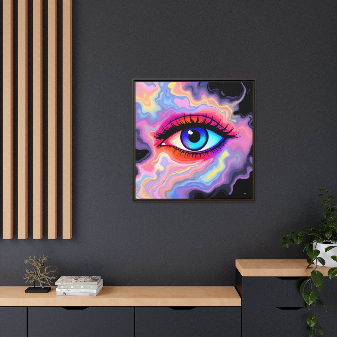 PsEyeFlow #23 - Nebula Gaze ( Colorful Framed Matte Canvas Decor ) - Highdellic