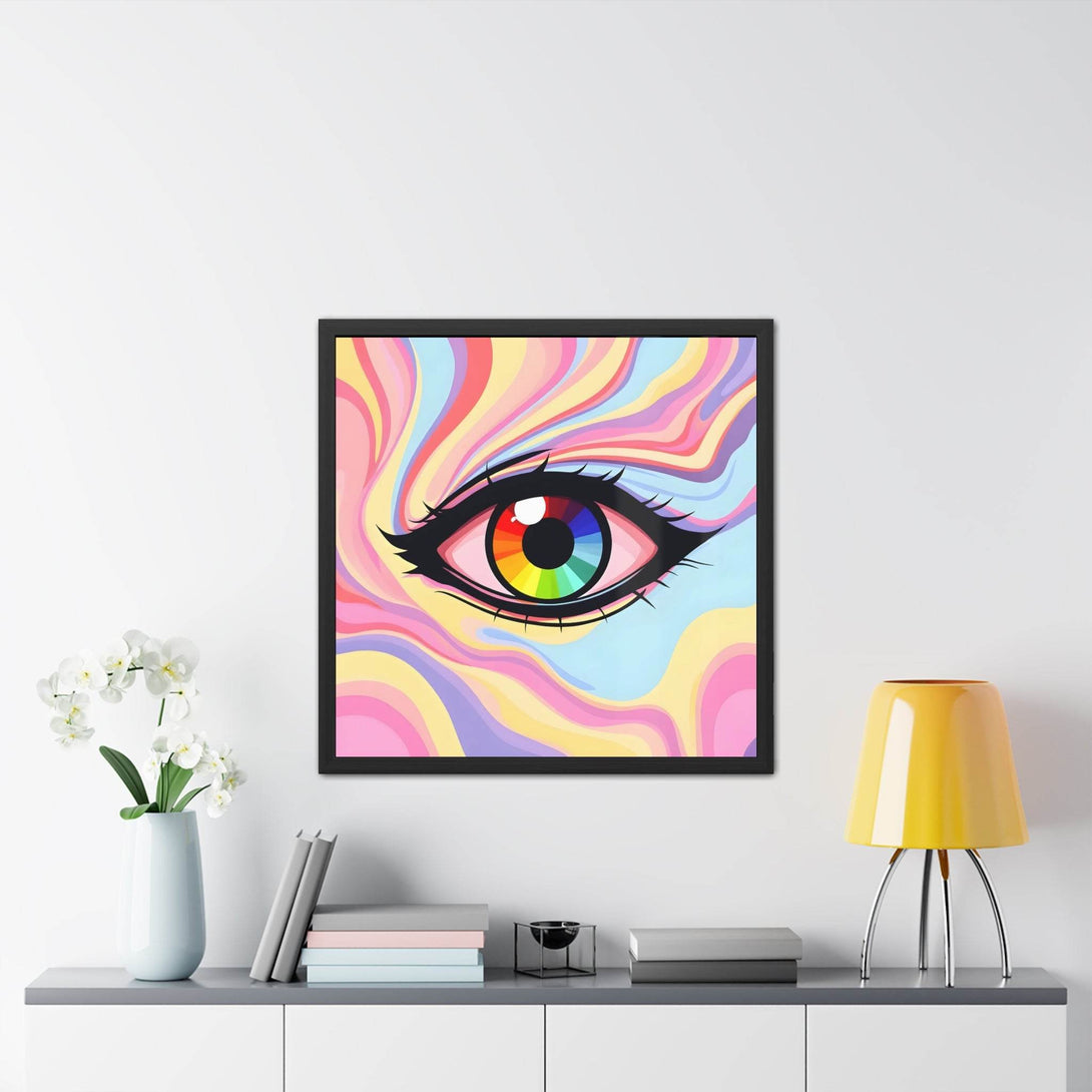 PsEyeFlow #15 - Chromatic Dream. ( wood Framed semi-gloss coated paper ) - Highdellic