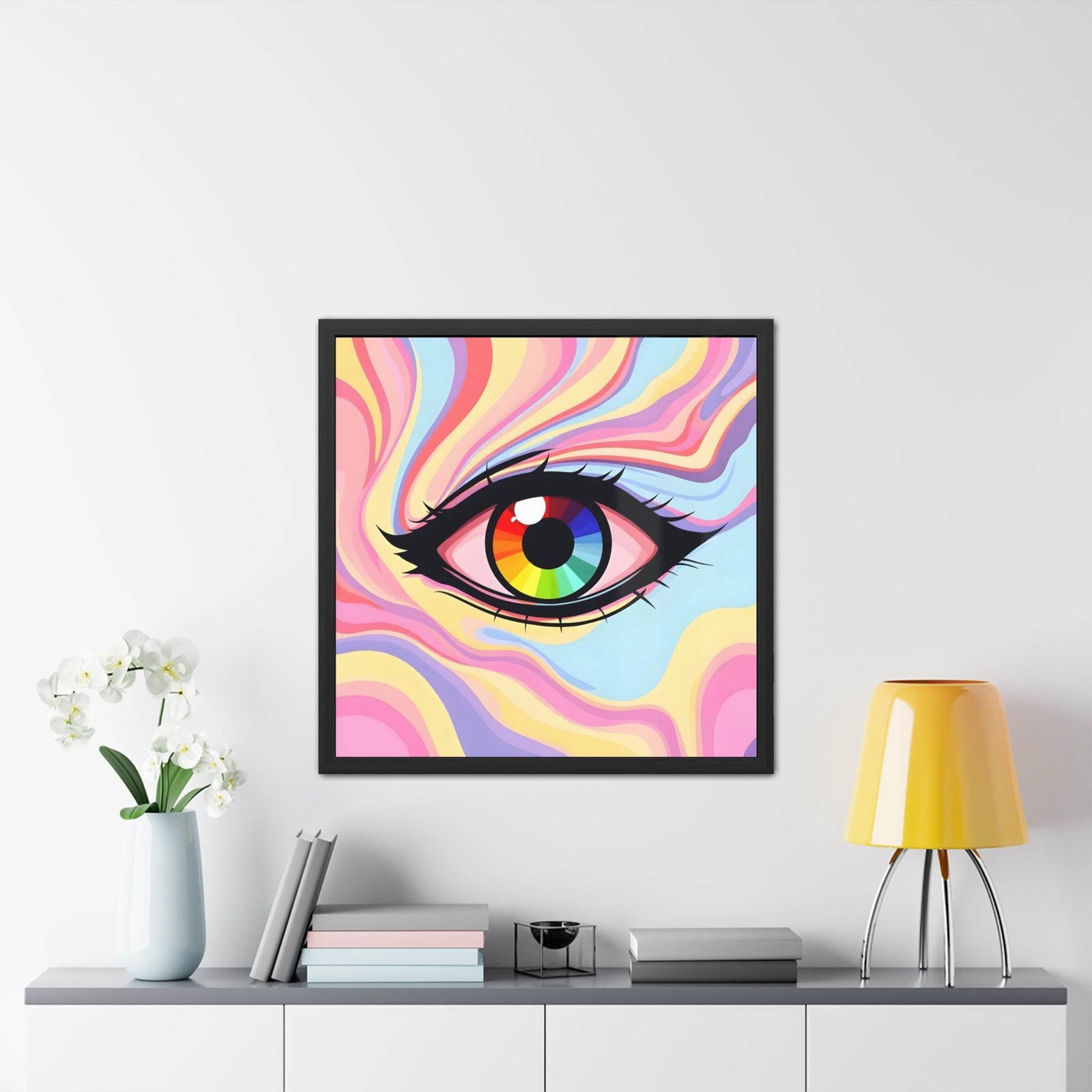 PsEyeFlow #15 - Chromatic Dream. ( wood Framed semi-gloss coated paper ) - Highdellic