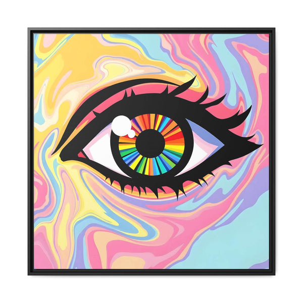 PsEyeFlow #12 - Prismatic Glimpse. ( Colorful Framed Matte Canvas Decor ) - Highdellic