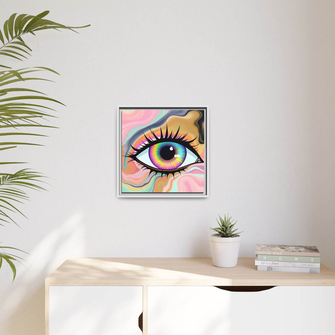 PsEyeFlow #7 - Cosmic Gaze. ( Colorful Framed Matte Canvas Decor ) - Highdellic