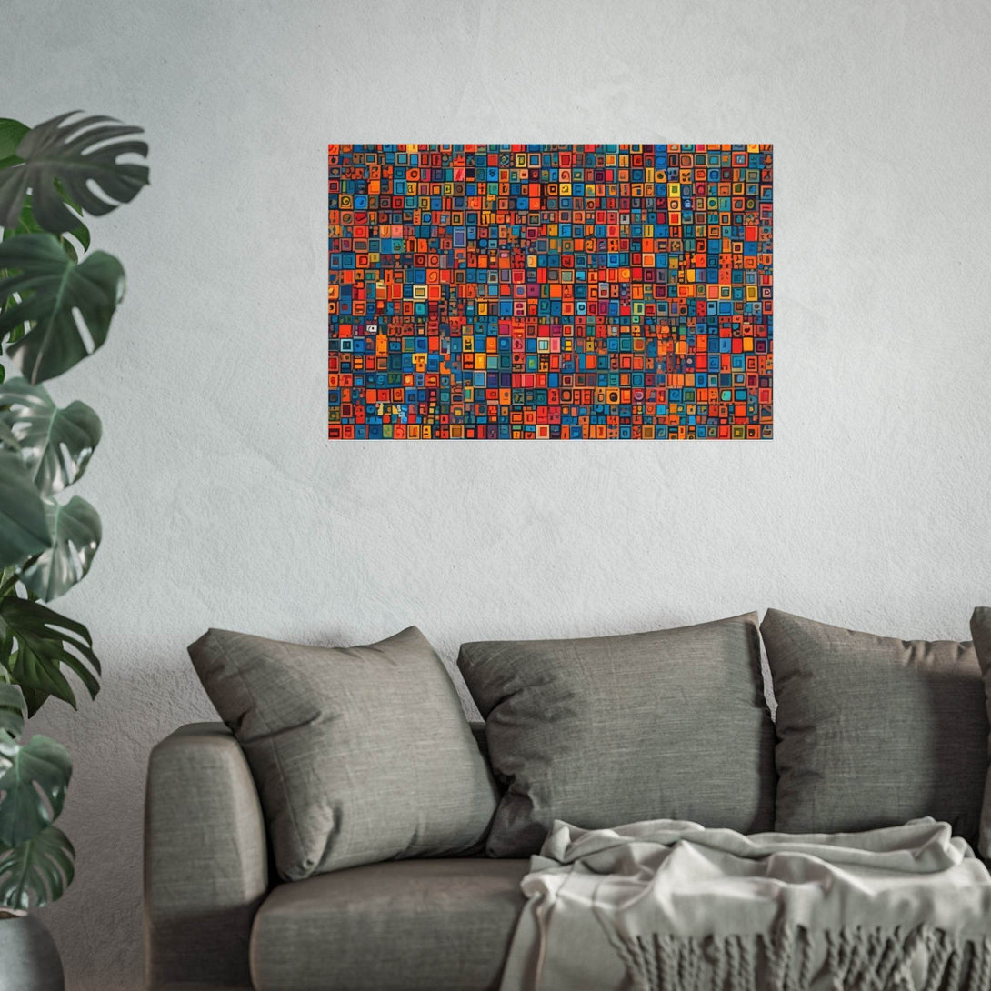PsEyeCode #1b - Digital Mosaic on Horizontal (3:2) Fine Art Poster - Highdellic