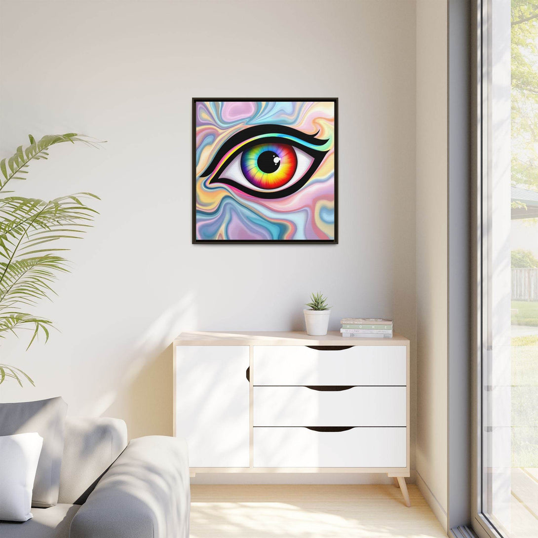PsEyeFlow #24 - Prism Reflection (Square Matte Canvas, Framed (Multi-color)) - Highdellic