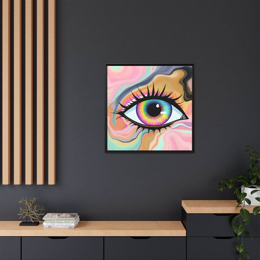 PsEyeFlow #7 - Cosmic Gaze. ( Colorful Framed Matte Canvas Decor ) - Highdellic