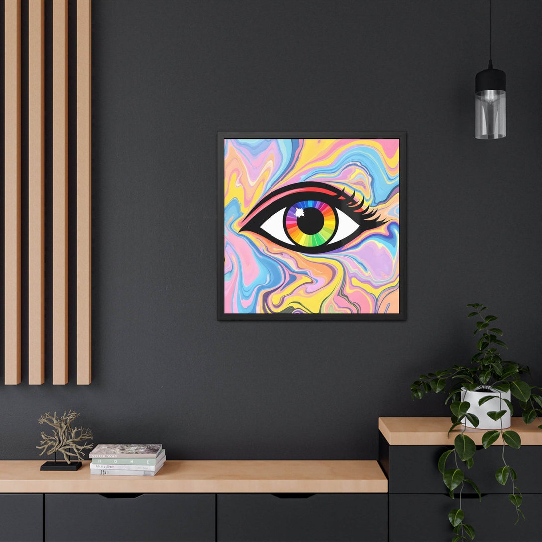 PsEyeFlow #16 - Spectrum Pulse. ( wood Framed semi-gloss coated paper ) - Highdellic
