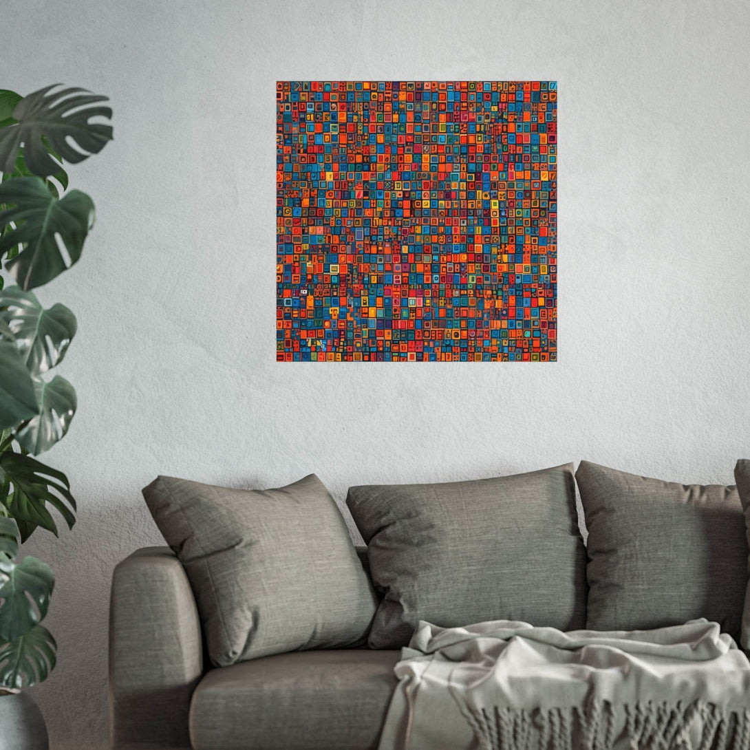 PsEyeCode #1 - Digital Mosaic on Square Fine Art Poster - Highdellic