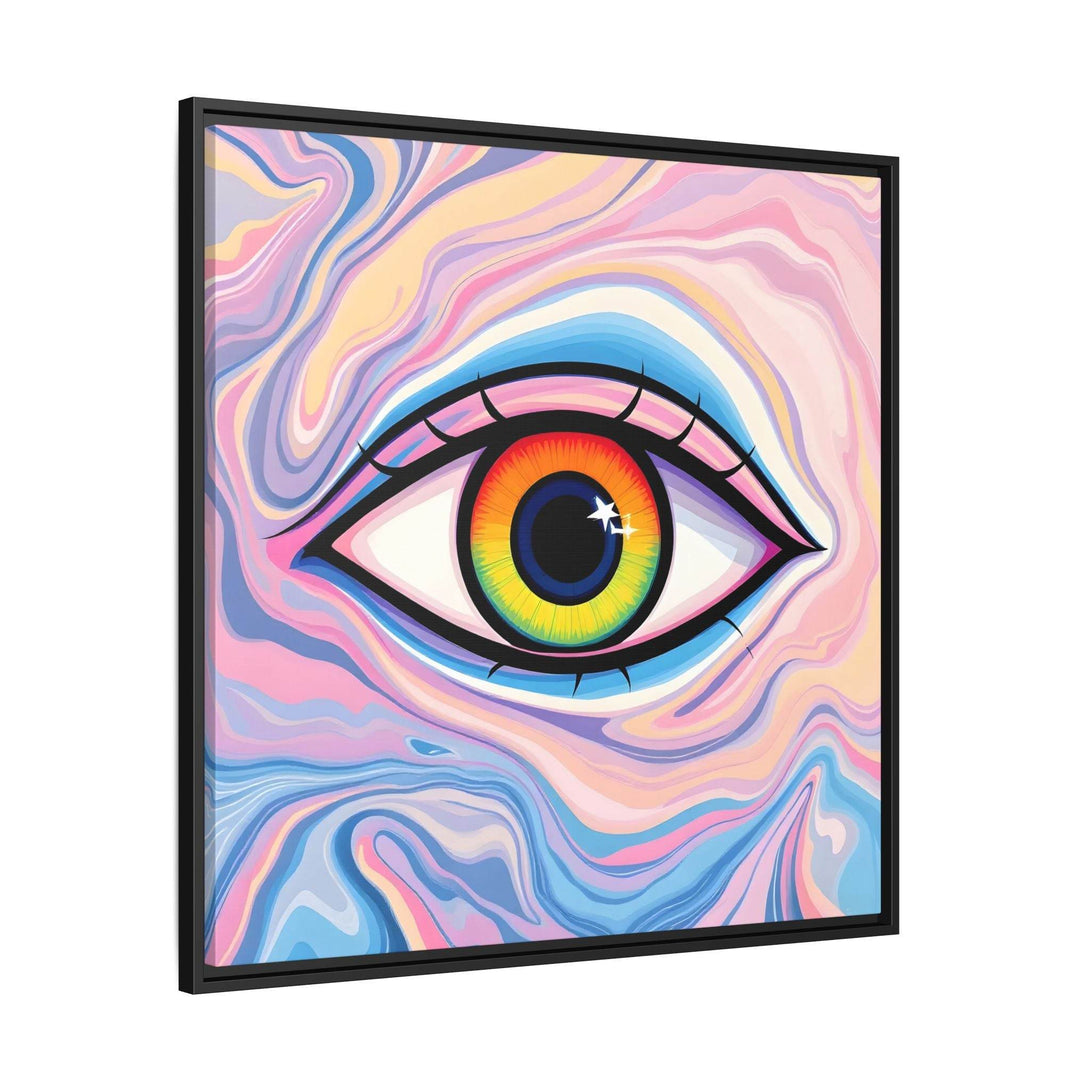 PsEyeFlow #9 - Celestial Stare. ( Colorful Framed Matte Canvas Decor ) - Highdellic