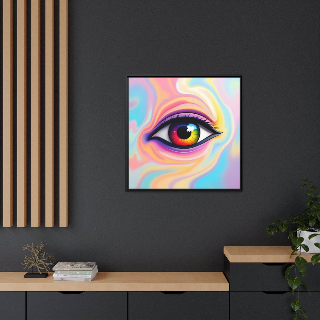 PsEyeFlow #34 – Veil of Visions on Framed Matte Canvas (multi colour) - Highdellic