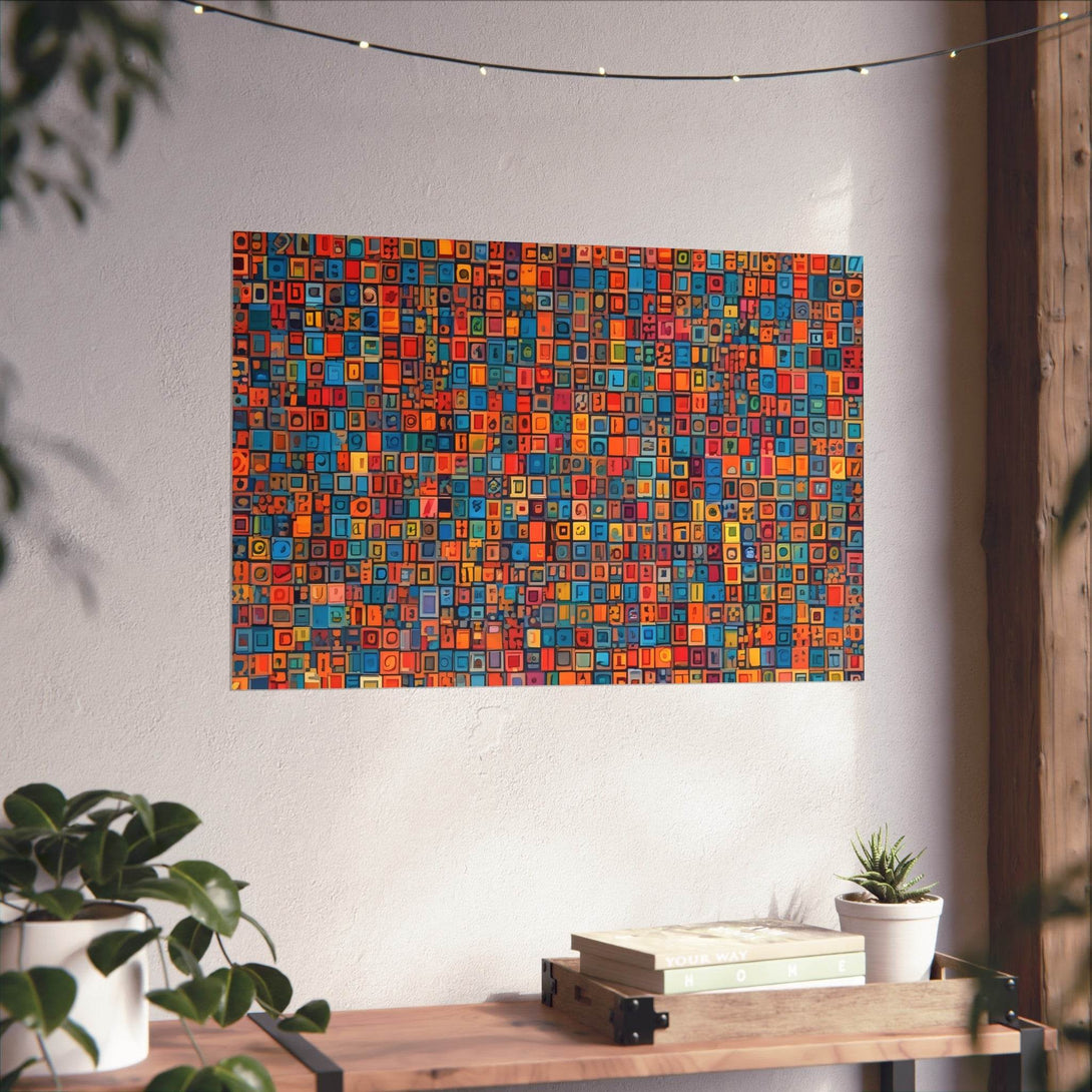 PsEyeCode #1 - Digital Mosaic on Horizontal (3:2) Fine Art Poster - Highdellic