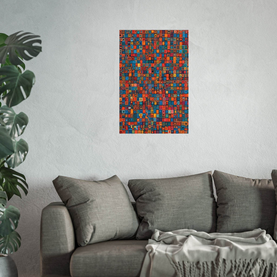 PsEyeCode #1 - Digital Mosaic on Vertical (2:3) Fine Art Poster - Highdellic