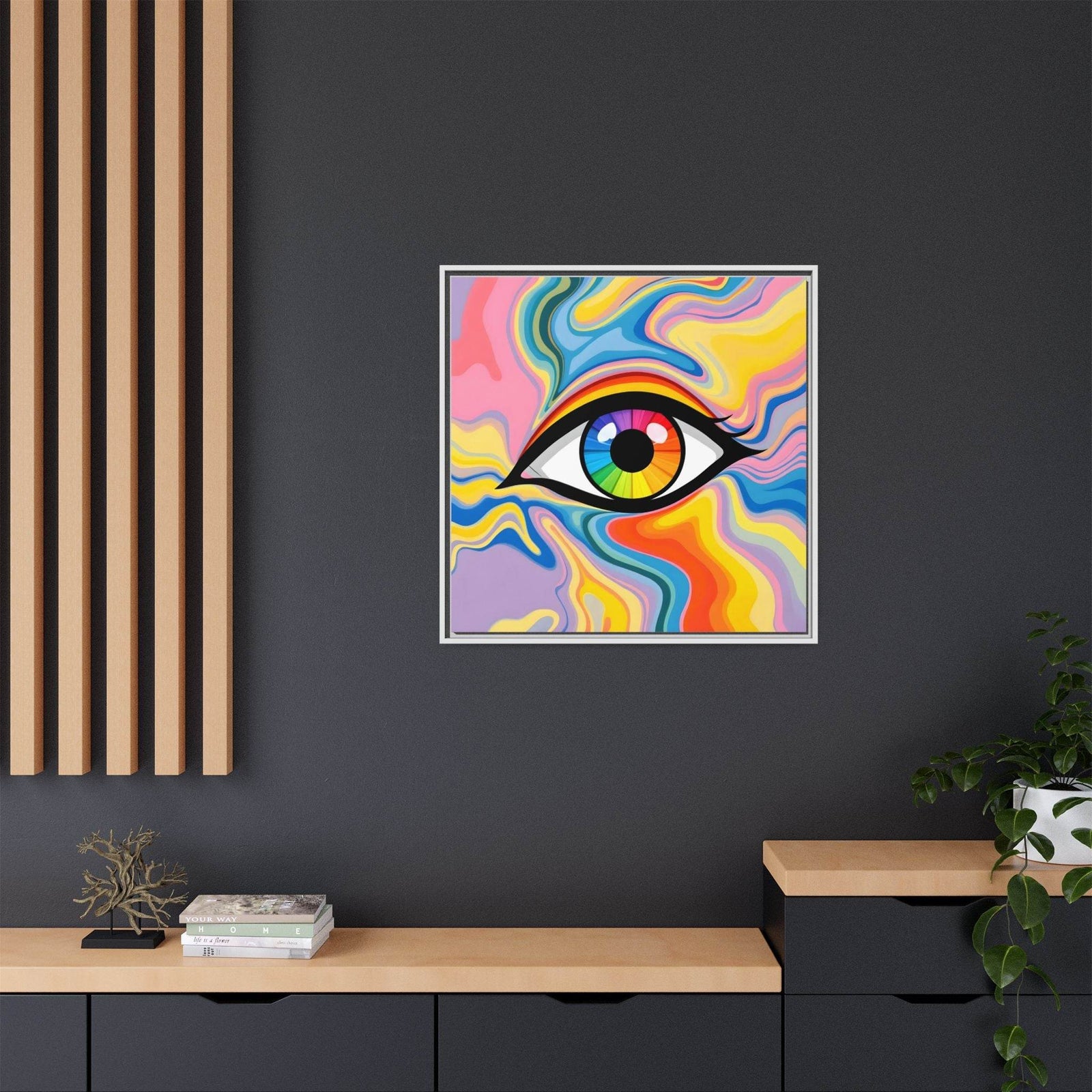 PsEyeFlow #27 - Spectrum Drift. (Matte Canvas, Framed (Multi-color)) - Highdellic