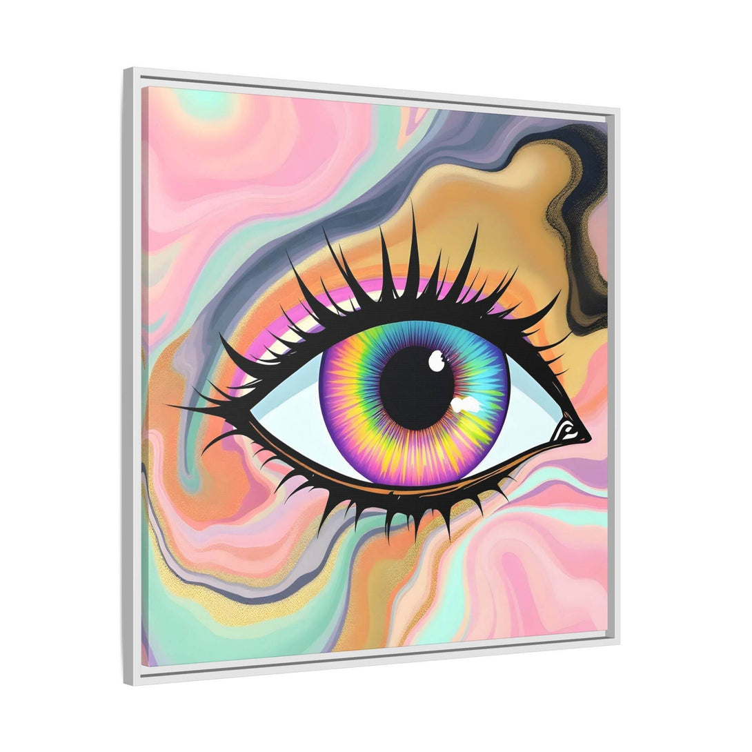 PsEyeFlow #7 - Cosmic Gaze. ( Colorful Framed Matte Canvas Decor ) - Highdellic