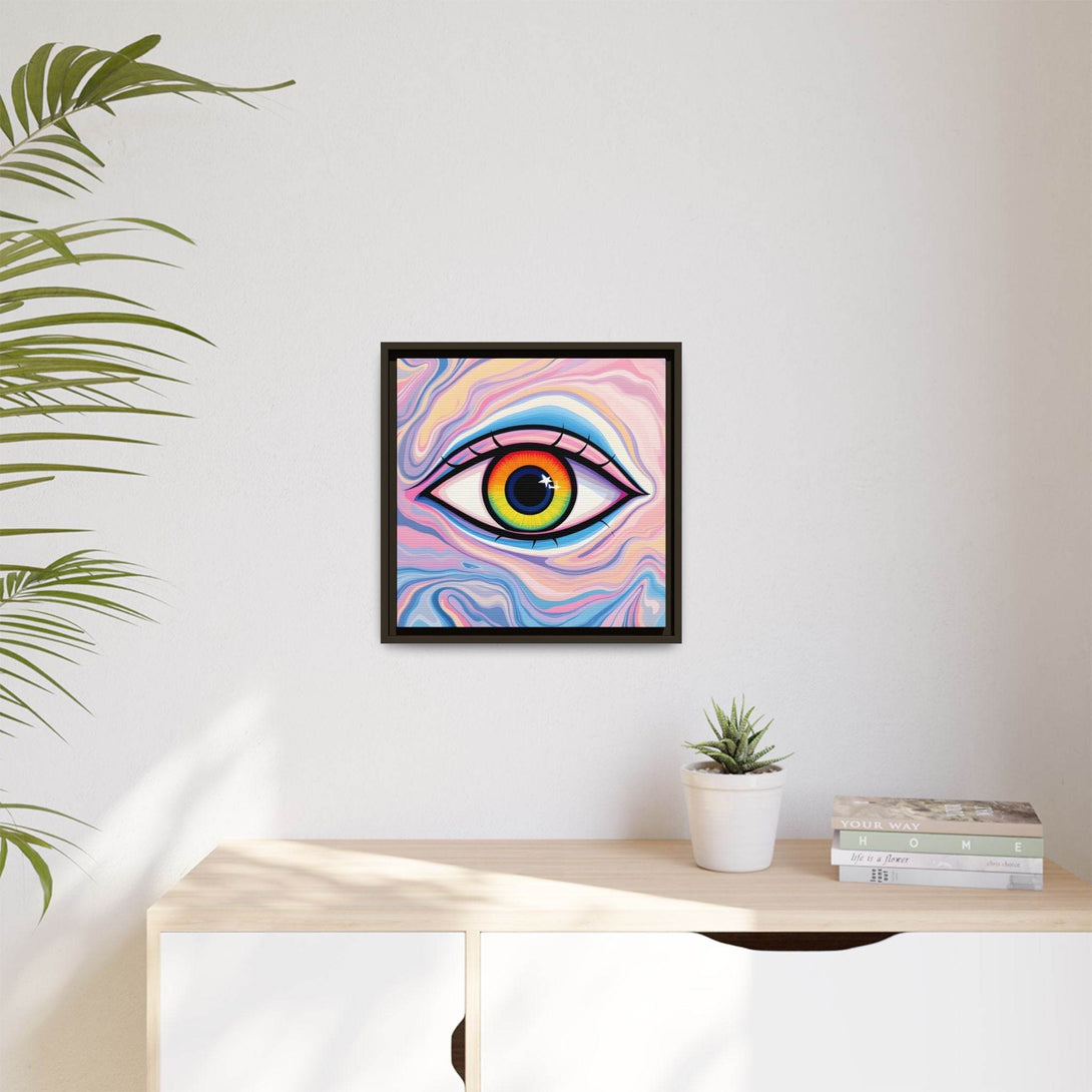 PsEyeFlow #9 - Celestial Stare. ( Colorful Framed Matte Canvas Decor ) - Highdellic