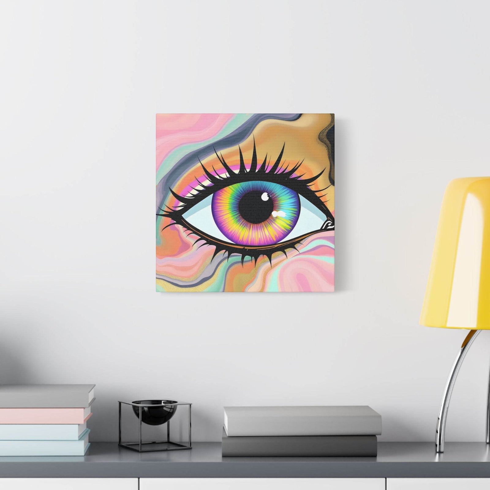 PsEyeFlow #7 - Cosmic Gaze. (Satin Canvas, Stretched) - Highdellic