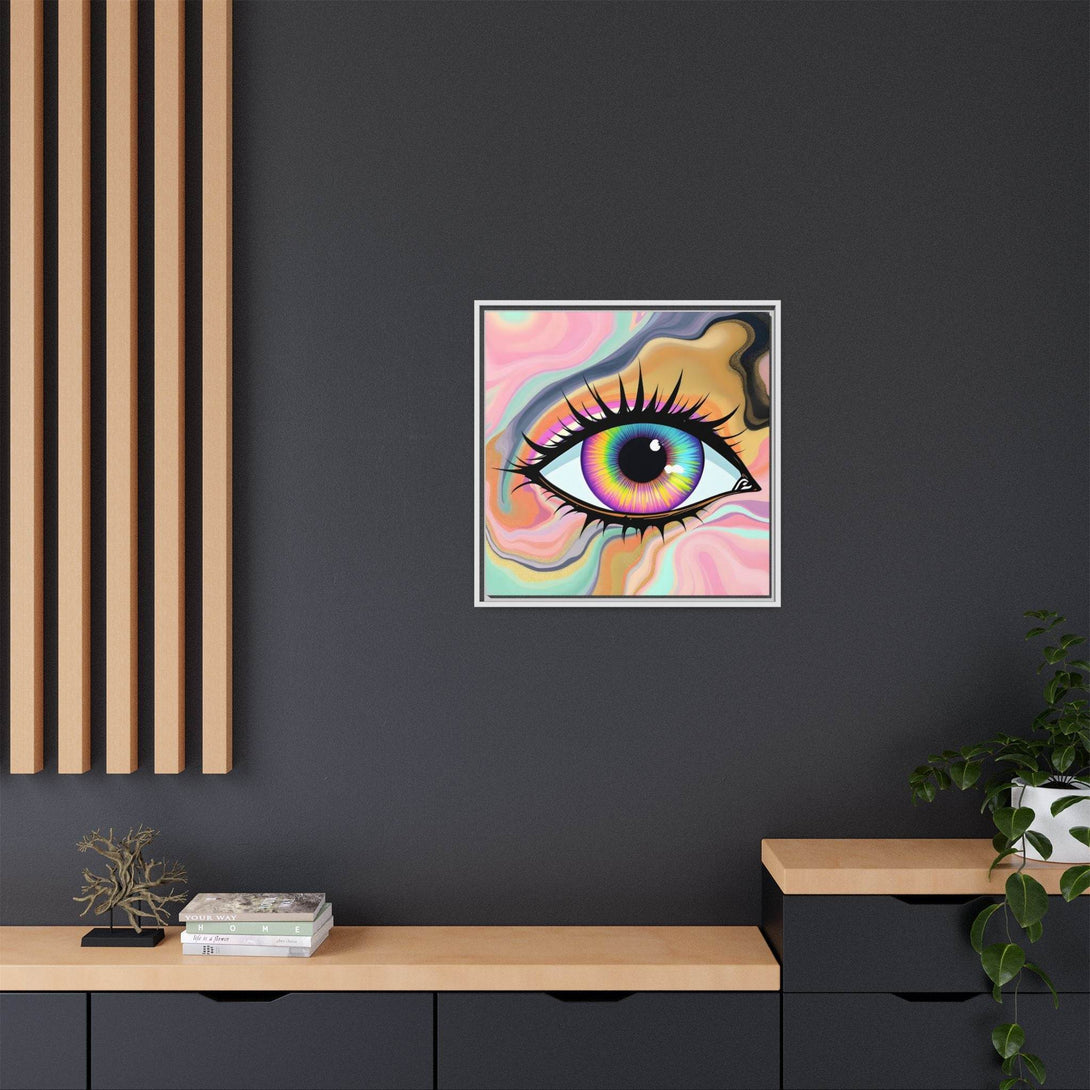 PsEyeFlow #7 - Cosmic Gaze. ( Colorful Framed Matte Canvas Decor ) - Highdellic