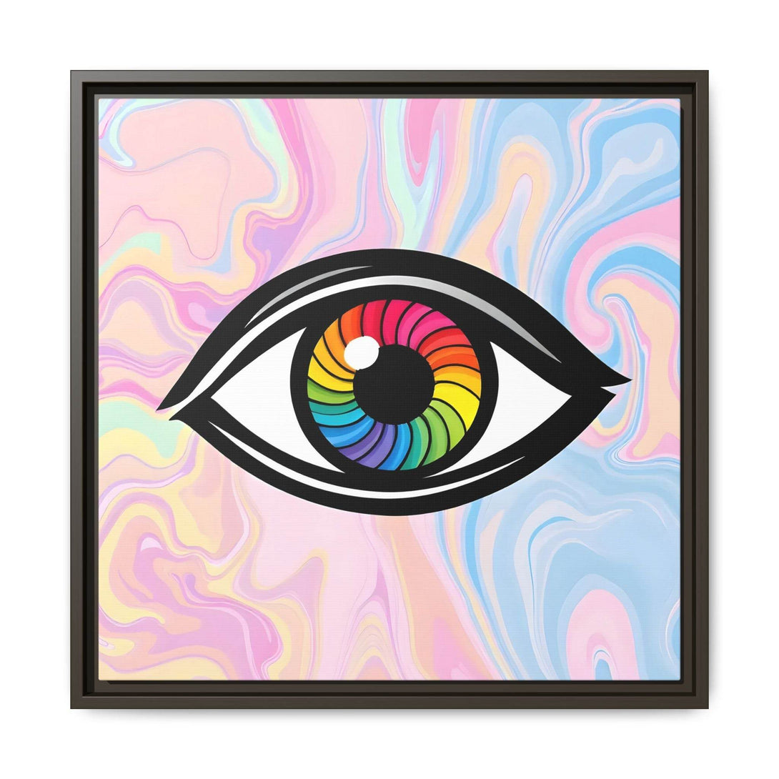 PsEyeFlow #10 - Hypnotic Spectrum. ( Colorful Framed Matte Canvas Decor ) - Highdellic